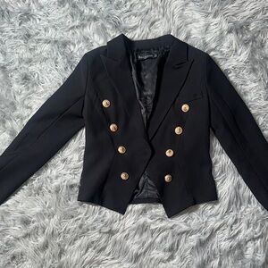 Black Double-Breasted Women's Blazer